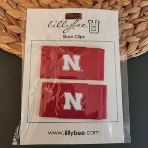 🎁Nebraska Cornhuskers Lillybee U Shoe Clips NCAA Sorority Cheer‎ Alumn 📣